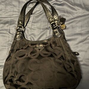 Coach Black Signature Shoulder Bag